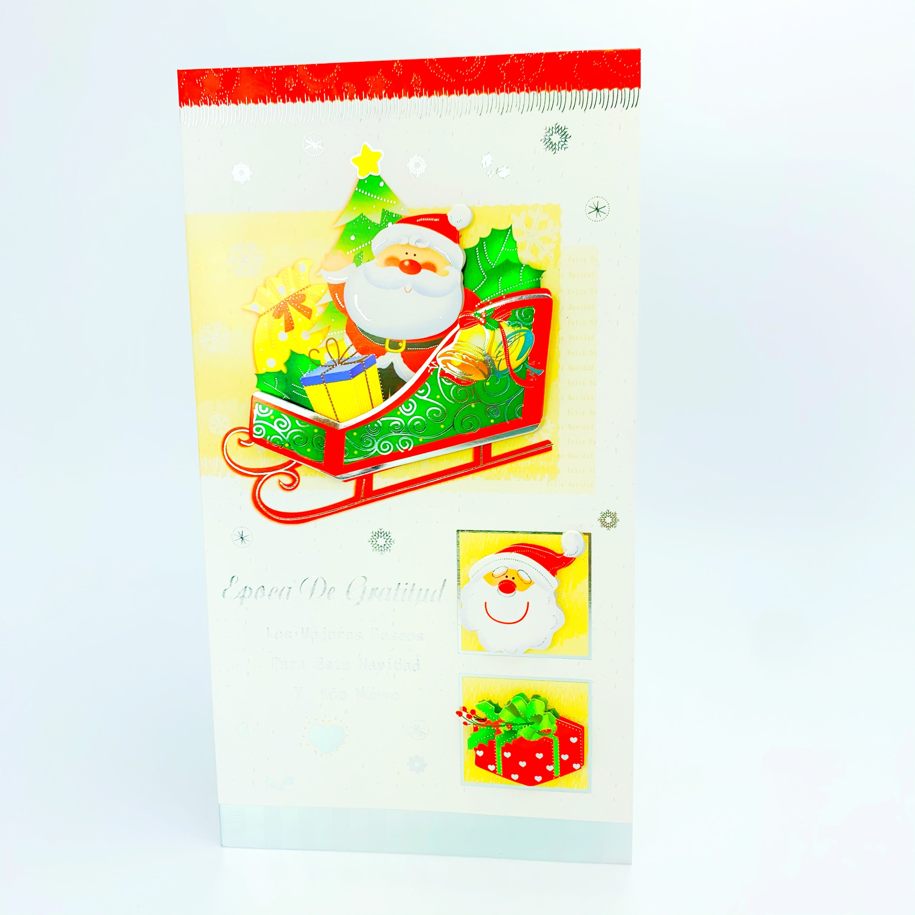 Tarjeta De Navidad Para Sobrina - Diseño Moderno Con Purpurina Dorada, 9 X 6 Pulgadas